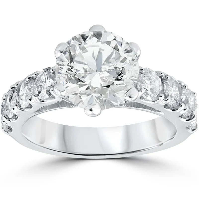 Ladies unique diamond engagement rings-4 1/2 cttw Diamond Engagement Ring 14k White Gold Enhanced