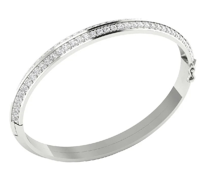 Ladies colorful bracelets-The Mila Diamond Vintage Bangle Bracelet  14k/18k White Yellow Rose Gold