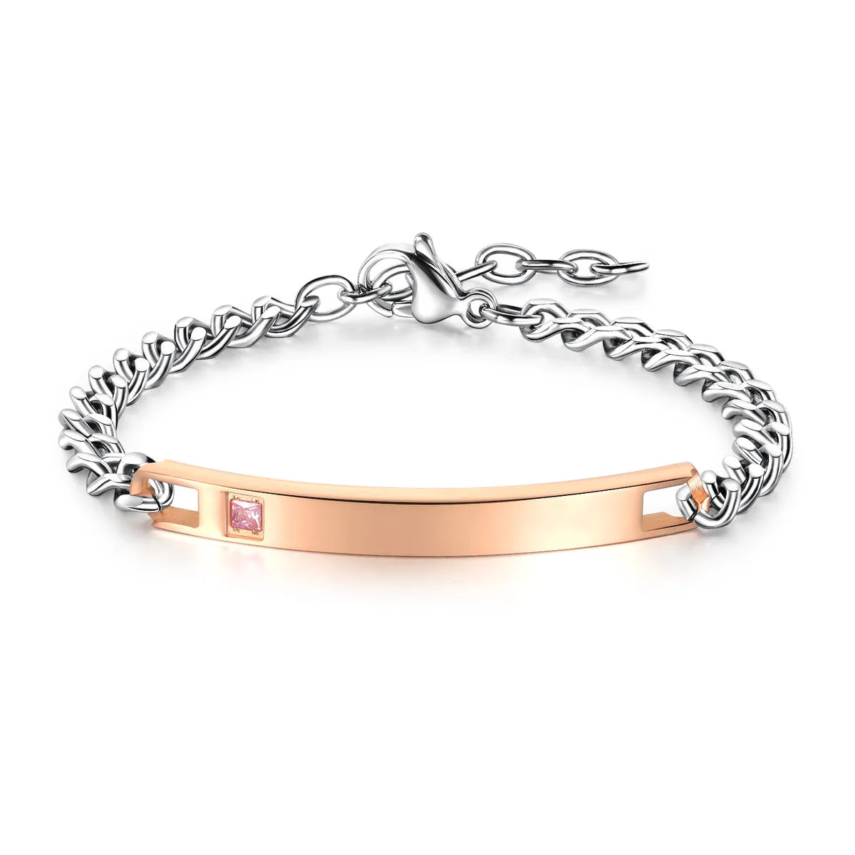 Ladies diamond bracelets-Titanium&stainless Steel Fashion Geometric Bracelet  (glossy Rose Alloy Female Models) Nhop3076-glossy-rose-alloy-female-models