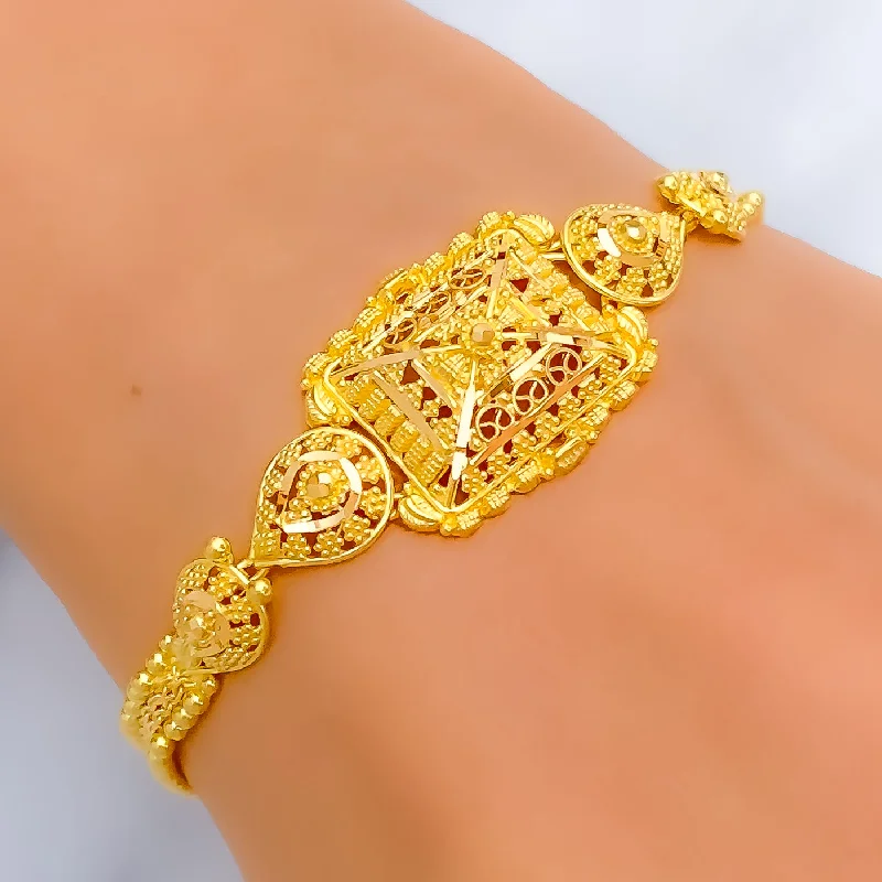 Ladies statement bracelets-Classy Elegant 22k Gold Bracelet