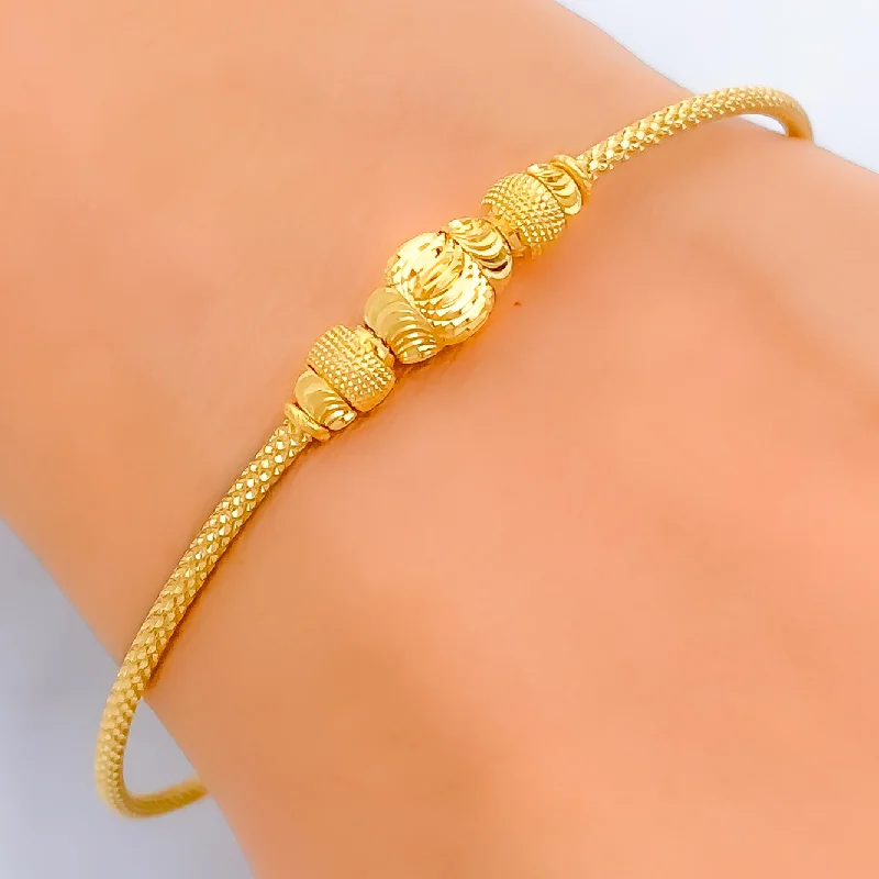 Ladies antique bracelets-Stately Upscale 22k Gold Bangle Bracelet