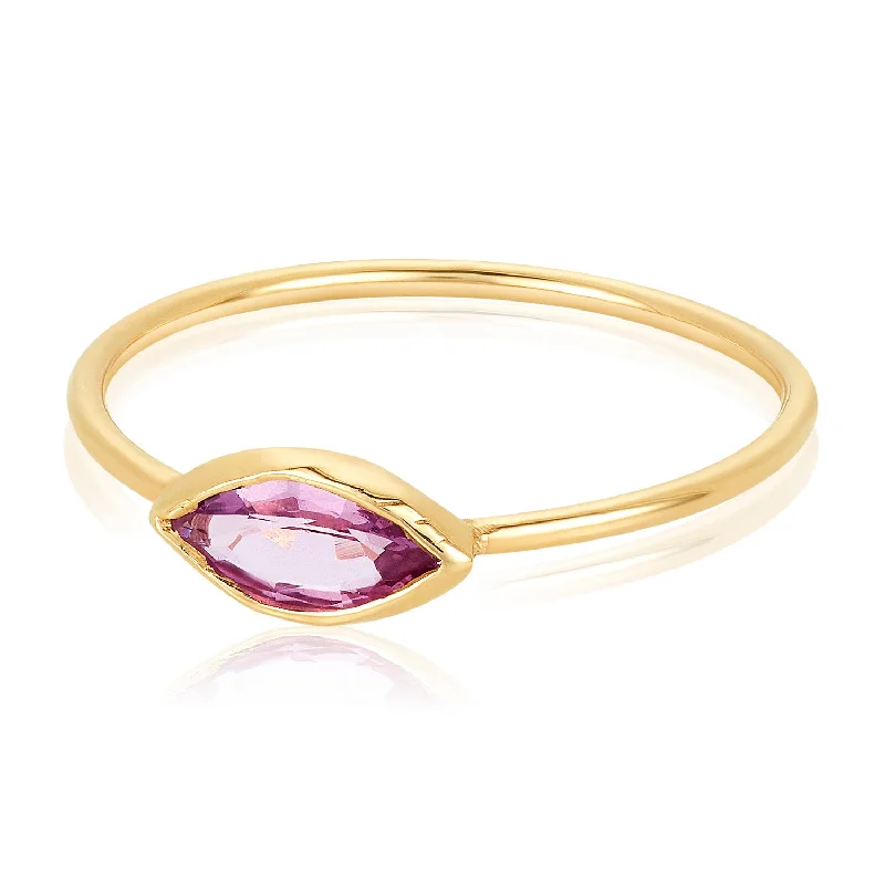 Ladies ruby rings-Peekaboo Ring-Pink Sapphire