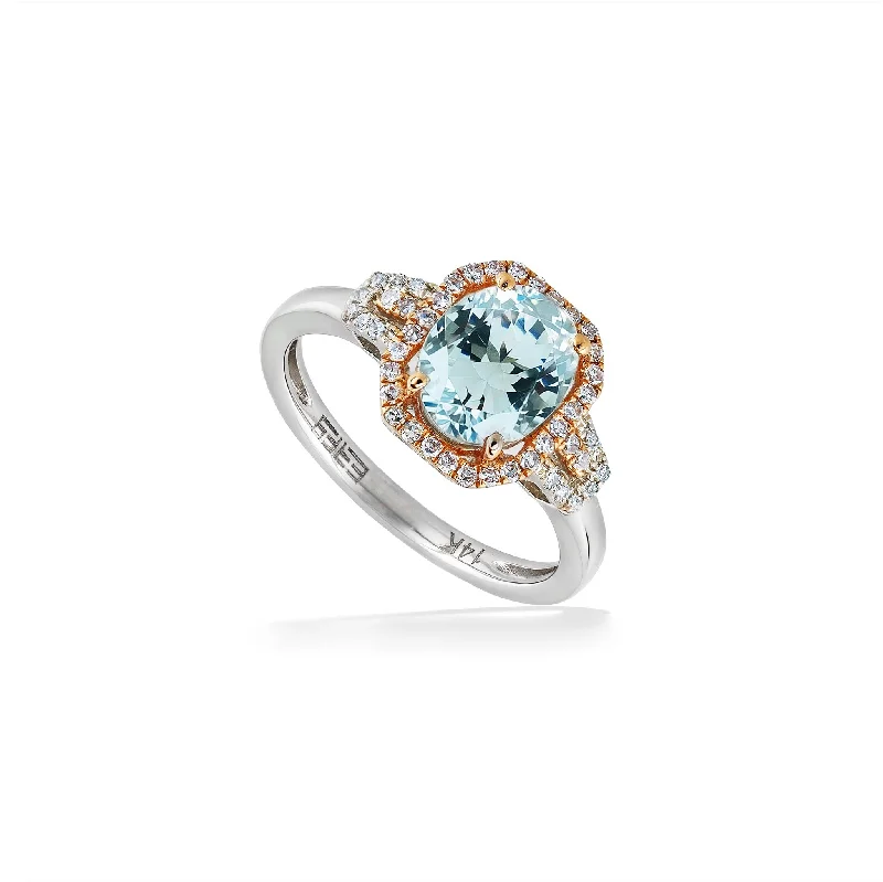 Ladies stackable rings-Effy Aquamarine Ring