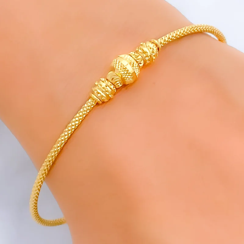 Ladies twisted bangles-Blooming Classy 22k Gold Bangle Bracelet