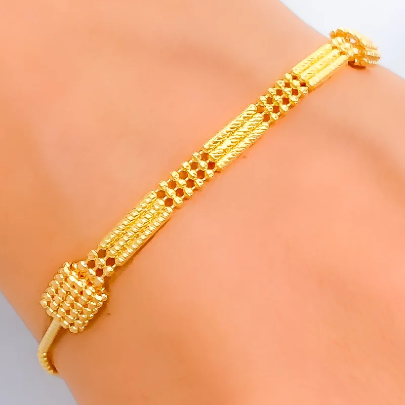 Ladies stacked bracelets-Graceful Jazzy 22K Gold Bracelet