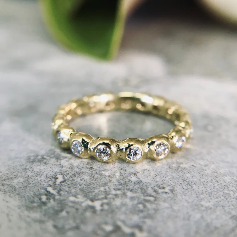 Ladies vintage-inspired engagement rings-Pebble Eternity Ring