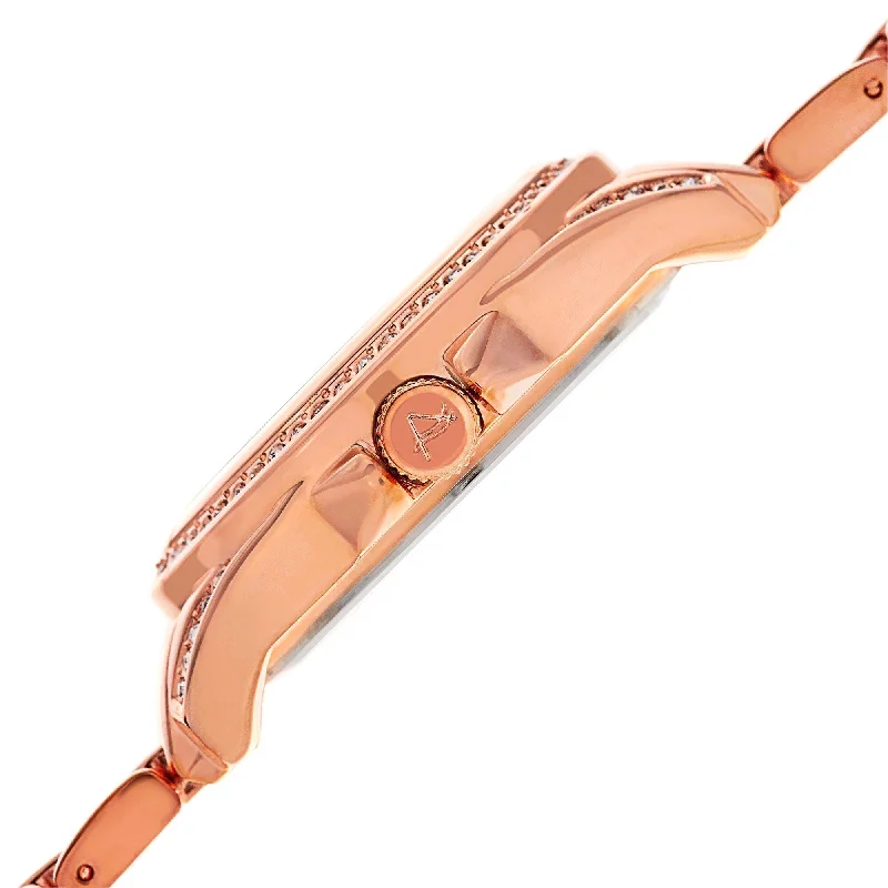 Ladies silver bracelets-August Steiner Women's Crystal Quartz Multifunction Rose-Tone Bracelet Watch