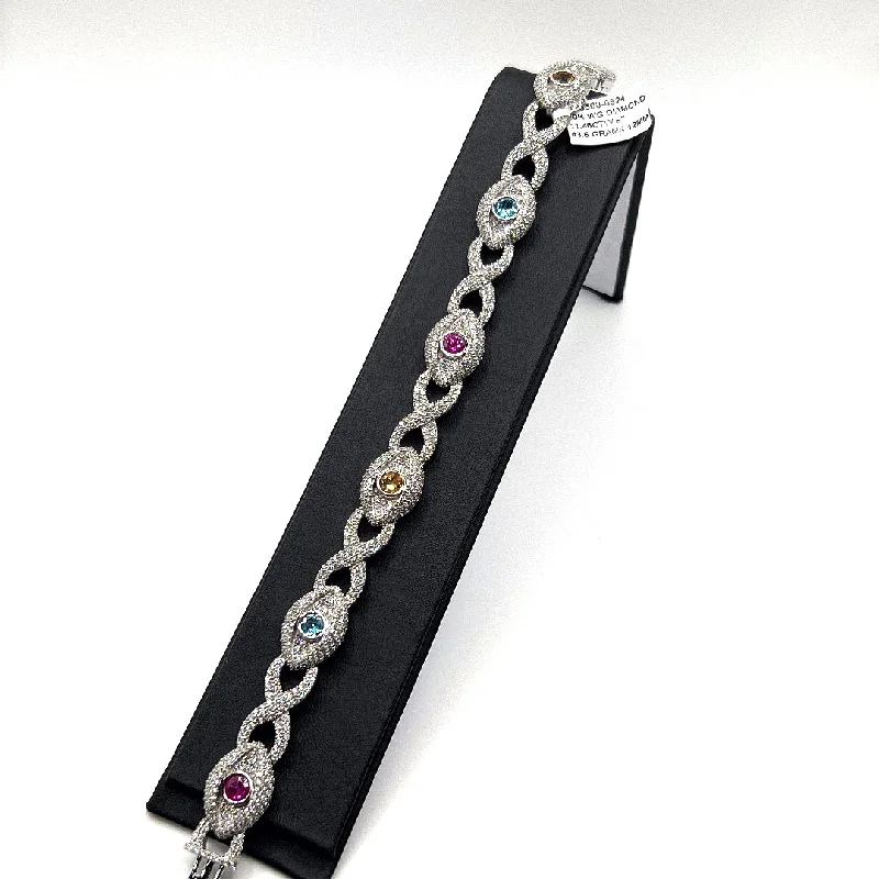 Ladies cuff bangles-10KT DIAMOND EYE BRACELET