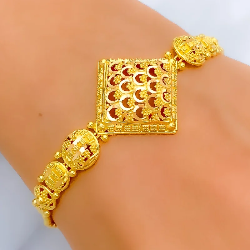 Ladies leather bracelets-Elevated Regal 22k Gold Bracelet