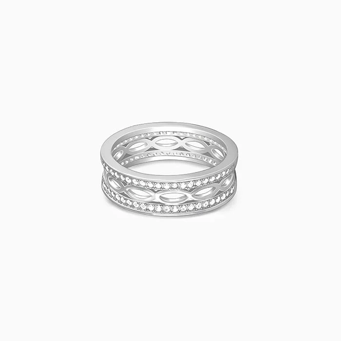 Ladies diamond wedding rings-Silver Jali Ring