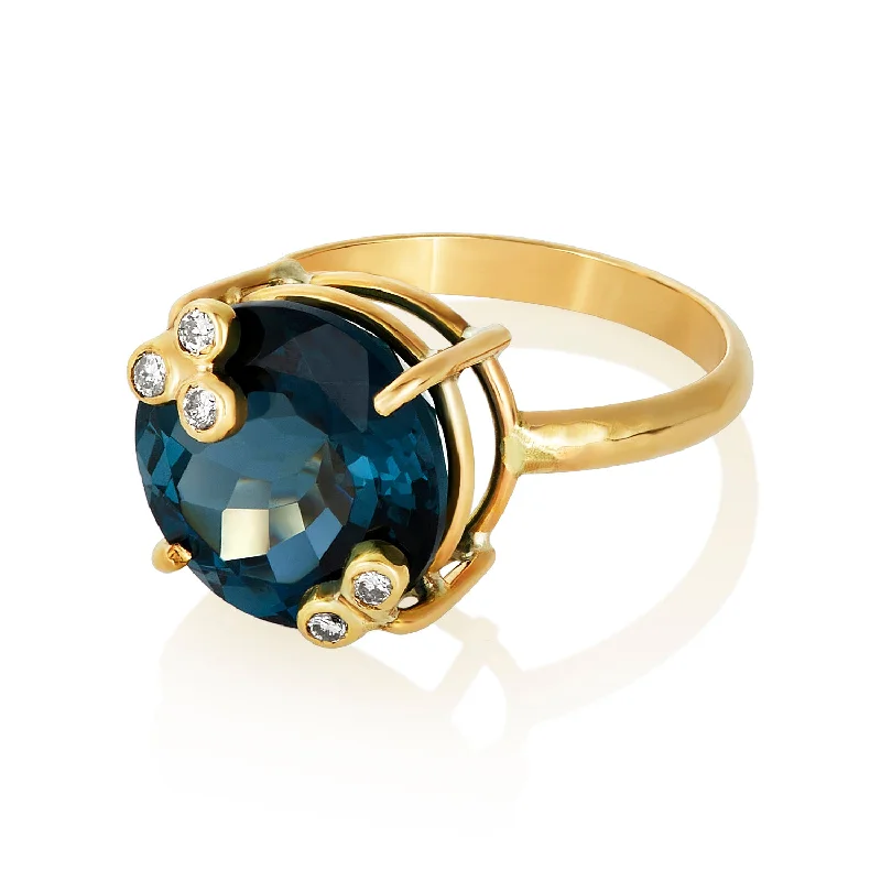 Ladies emerald rings-Cynthia London Blue Topaz Ring