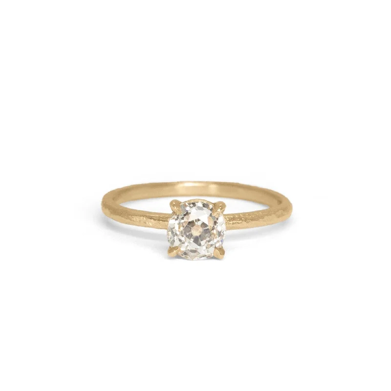 Ladies elegant engagement rings-18K Pacific Engagement Ring with 0.79ct Old Mine Cut Diamond