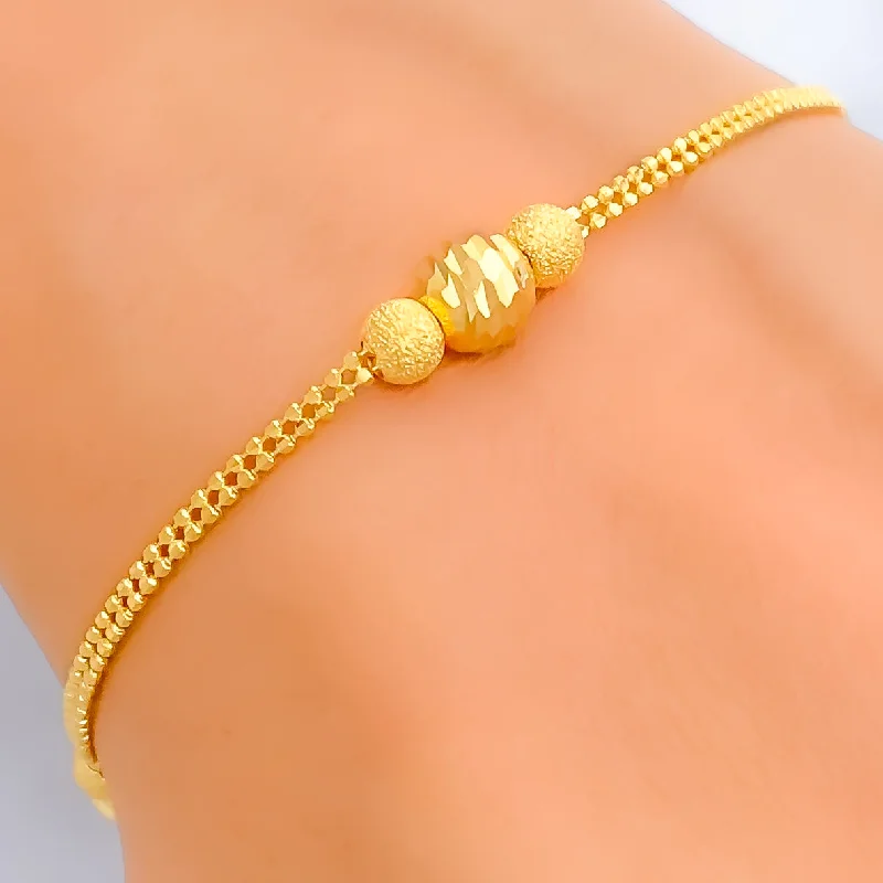 Ladies gemstone bangles-Dazzling Orb 22K Gold Bracelet