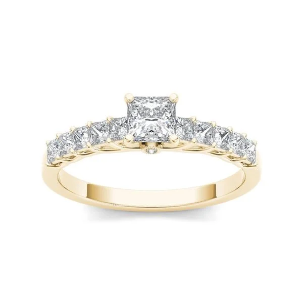 Ladies simple engagement rings-De Couer 14k Yellow Gold 1ct TDW Diamond Classic Engagement Ring