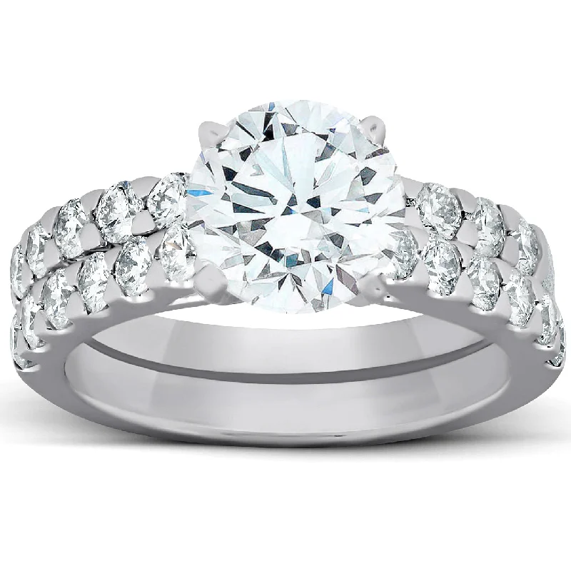 Ladies custom engagement rings-3 Ct Diamond Engagement Ring 14k White Gold