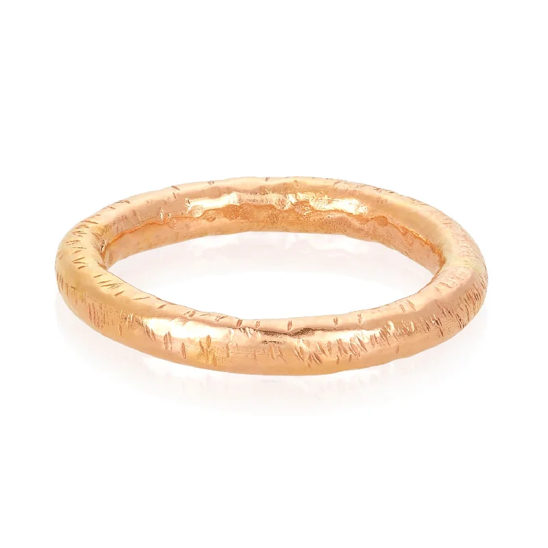 Ladies eternity rings-14k Rose Gold Hammer Ring