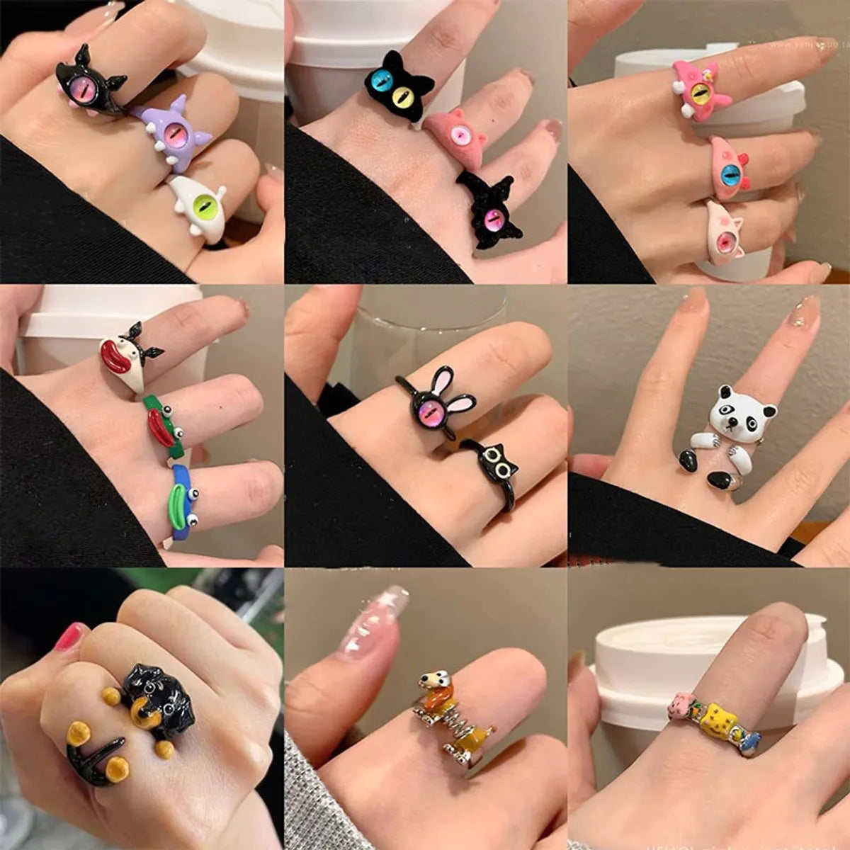 Ladies three-prong rings-Cute Cartoon Alloy Plating Women'S Rings