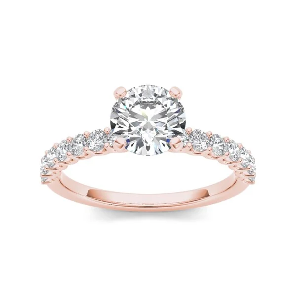 Ladies sapphire and diamond engagement rings-De Couer 14k Rose Gold 1ct TDW Diamond Engagement Ring