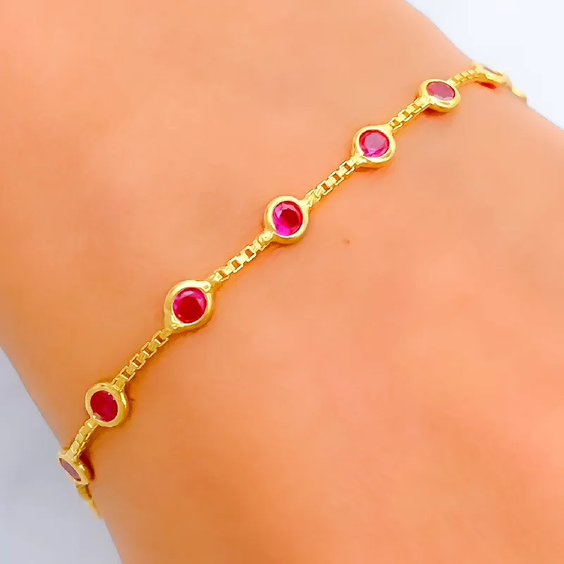 Ladies cubic zirconia bracelets-Chic Radiant 22k Gold CZ Bracelet