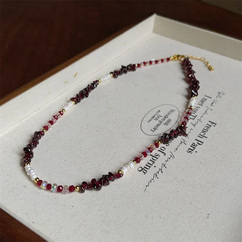 C362 Necklace--Same Garnet Gravel