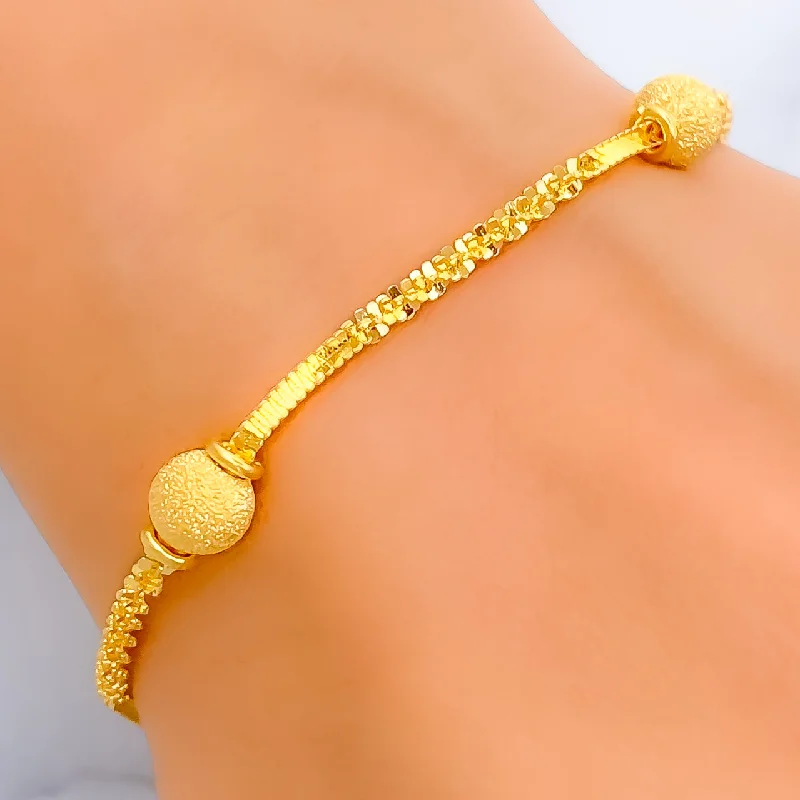 Ladies infinity bangles-Fine Beaded 22K Gold Bracelet