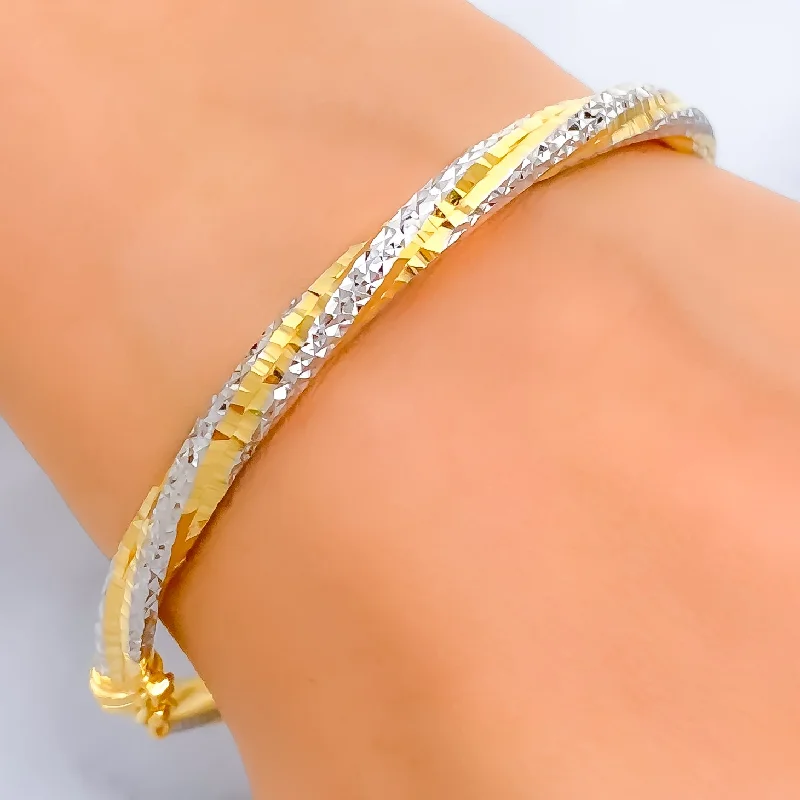 Ladies leather bracelets-Opulent Glowing 22k Gold Bangle Bracelet