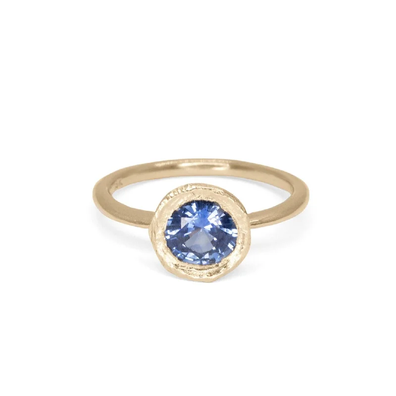 Ladies ruby engagement rings-18K Smith Engagement Ring with 1.10ct Blue Sapphire