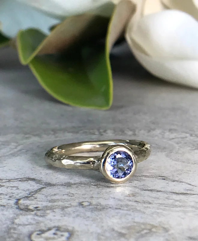 Ladies moonstone rings-5mm Sapphire Bezel Ring