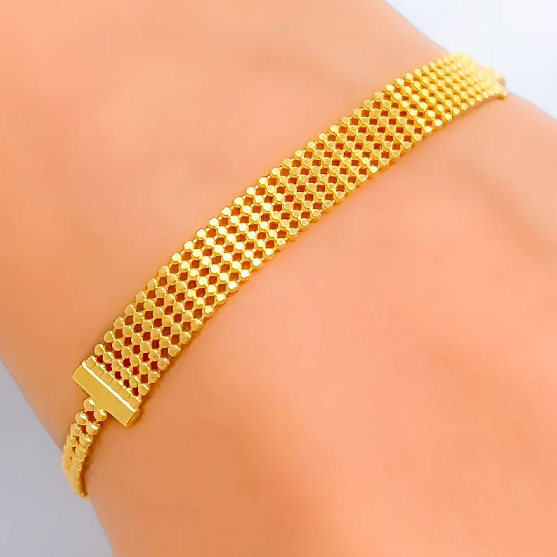 Ladies thick bangles-Lovely Shimmering 22K Gold Bracelet