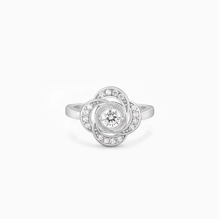 Ladies birthstone rings-Silver Spire of Shine Ring