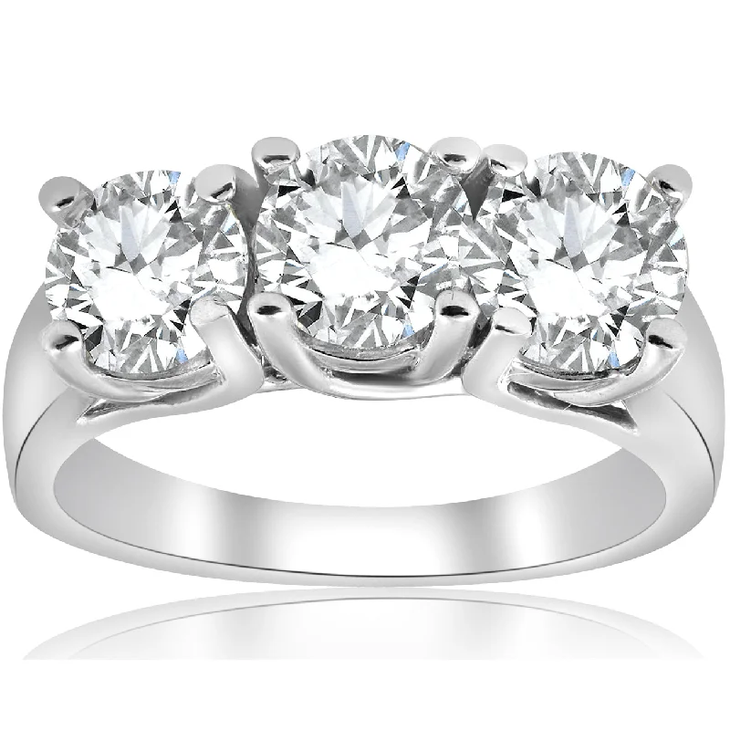 Ladies custom engagement rings-1ct Three Stone Diamond Engagement Ring 14k White Gold