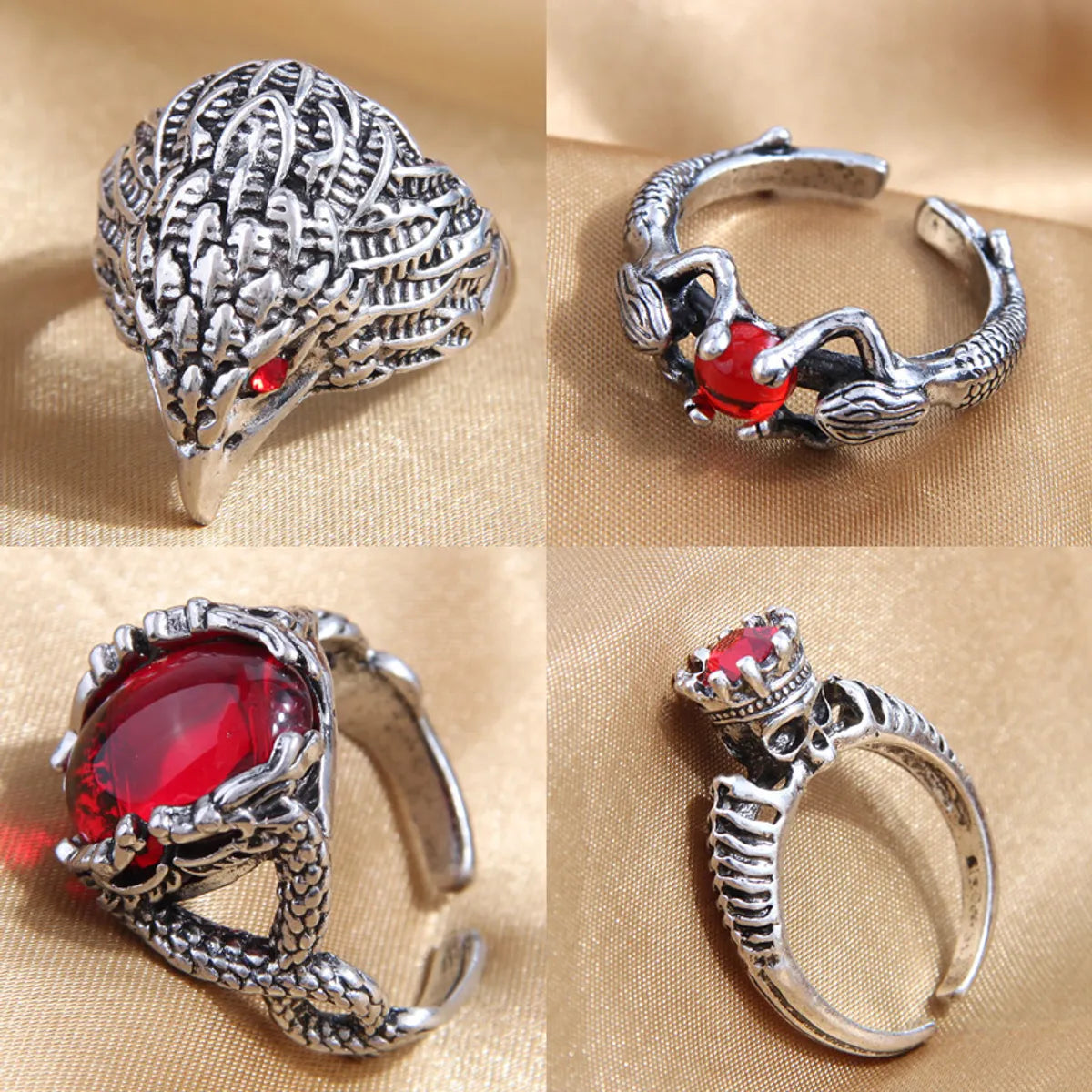 Ladies high-end rings-Vintage Style Eagle Rhinestones Alloy Wholesale Rings