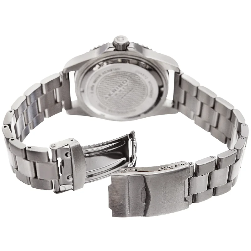 Ladies polished bangles-Akribos XXIV Men's Diver Style Quartz Interchangeable Silver-Tone Bracelet Watch