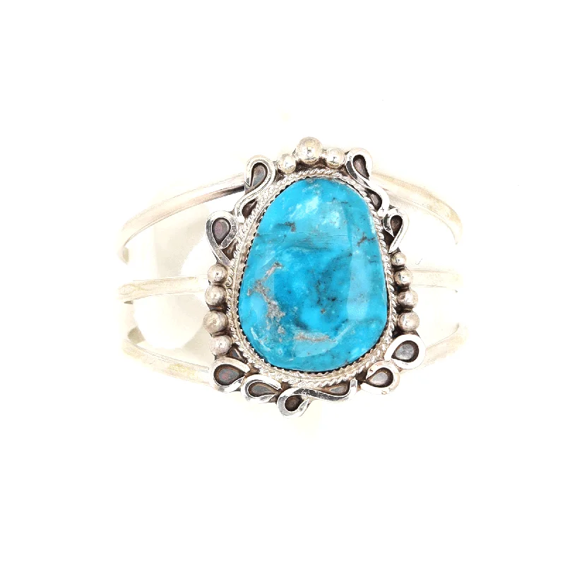 Ladies delicate bracelets-Dan Naie - Morenci Turquoise Cuff Bracelet - B28 DNET-19600