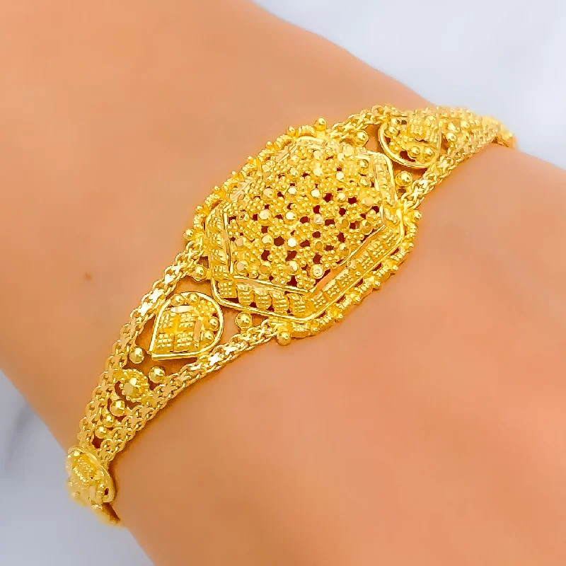 Ladies bangle sets-Jazzy Gorgeous 22k Gold Bracelet