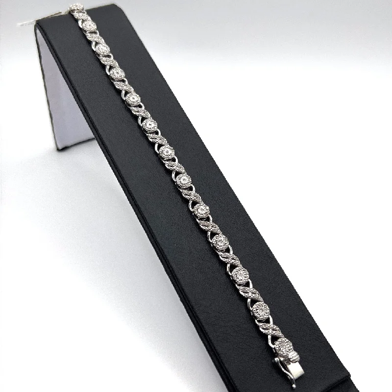 Ladies gold cuff bracelets-925 DIAMOND BRACELET