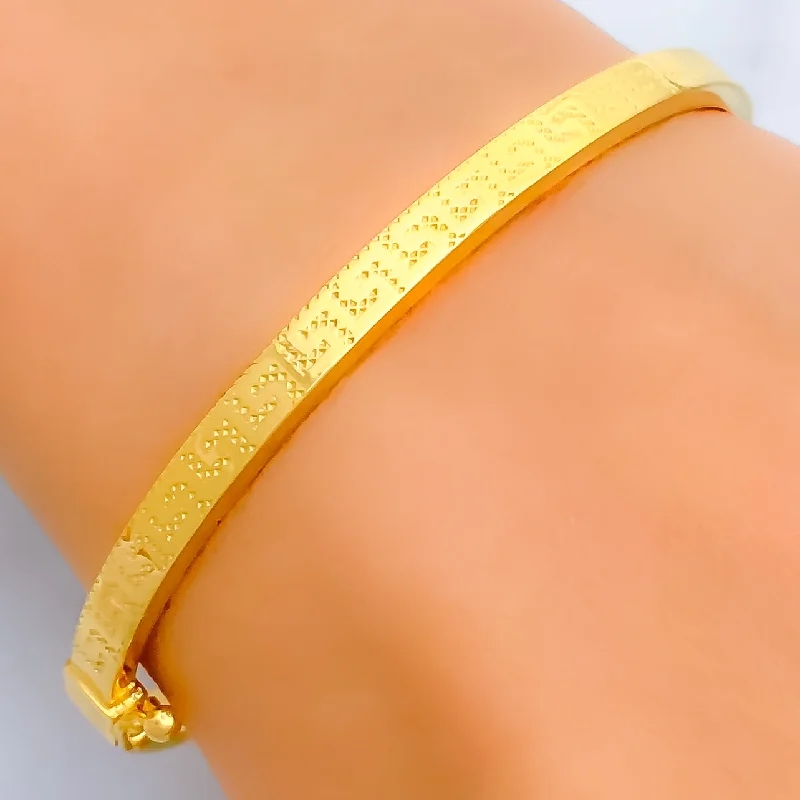 Ladies bangles-Gorgeous Contemporary 21k Gold Bangle Bracelet