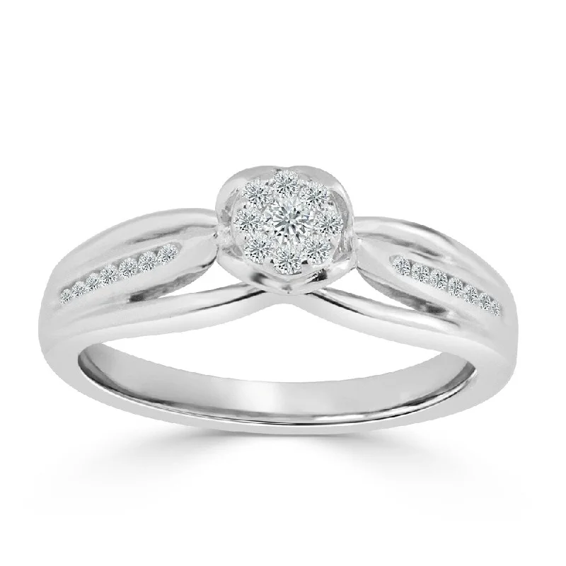 Ladies heart-shaped engagement rings-Auriya 1/5ct TDW Round Diamond Engagement Ring 14k Gold