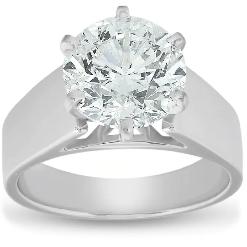 Ladies simple diamond engagement rings-2 Ct Diamond Solitaire Engagement Ring 14k White Gold