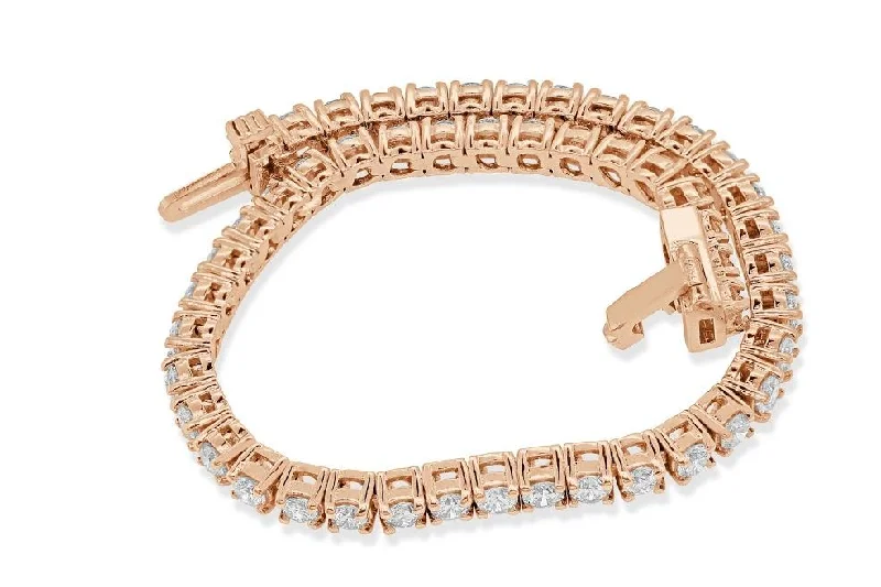 Ladies statement bangles-Tennis Bracelet 6.00Ct I1/SI1/VS1/VVS1 14k Solid Gold Natural Diamonds Prong Set 7.00Inch