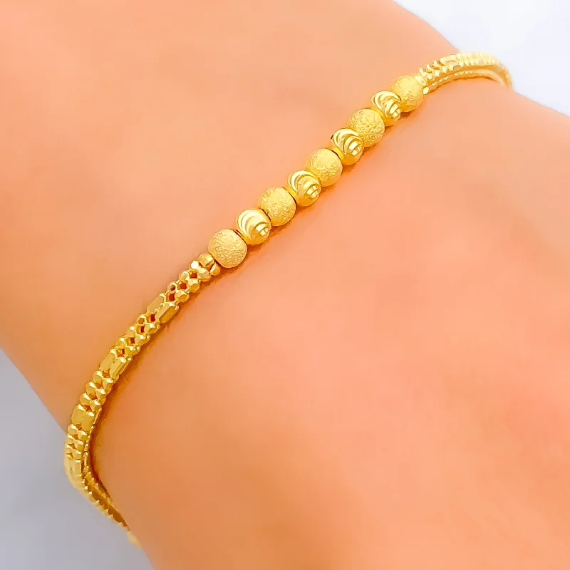 Ladies bangles for wedding-Ornate Blush 22K Gold Bracelet