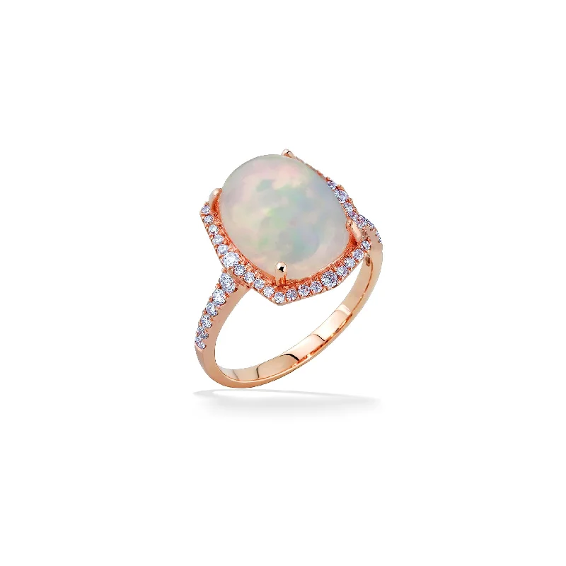 Ladies rose gold wedding rings-Effy Opal Ring