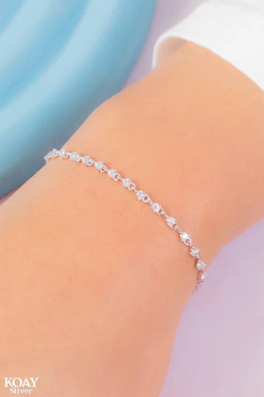 Ladies engraved wedding bracelets-Zircons Bracelet (010-Zircon)