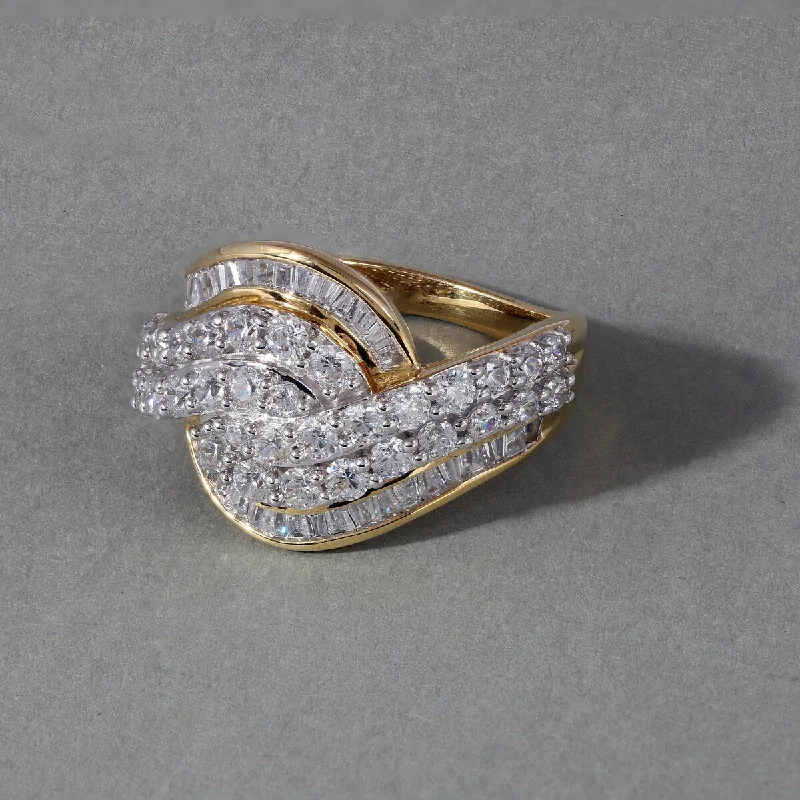 Ladies vintage-inspired engagement rings-2ct TDW Diamond Bypass Engagement Ring in 10k Yellow Gold