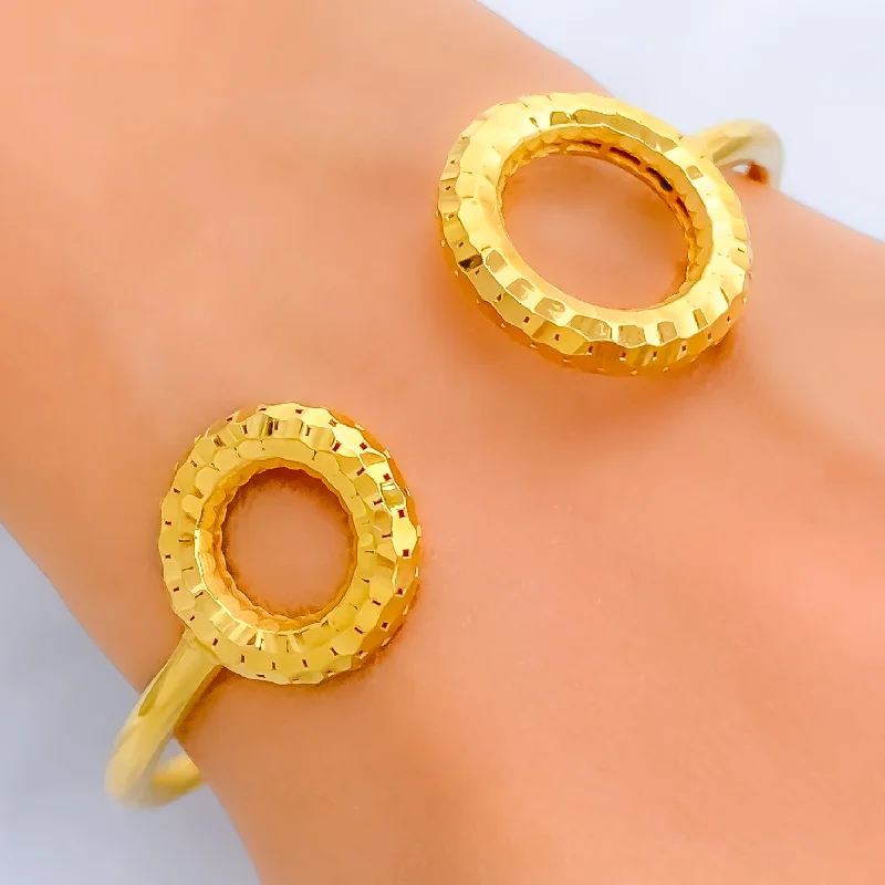 Ladies thick bangles-Jazzy Elevated 21k Statement Bangle Bracelet