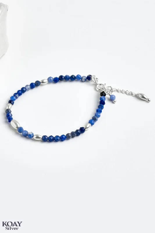 Ladies thick bangles-Sodalite Stones Bracelet