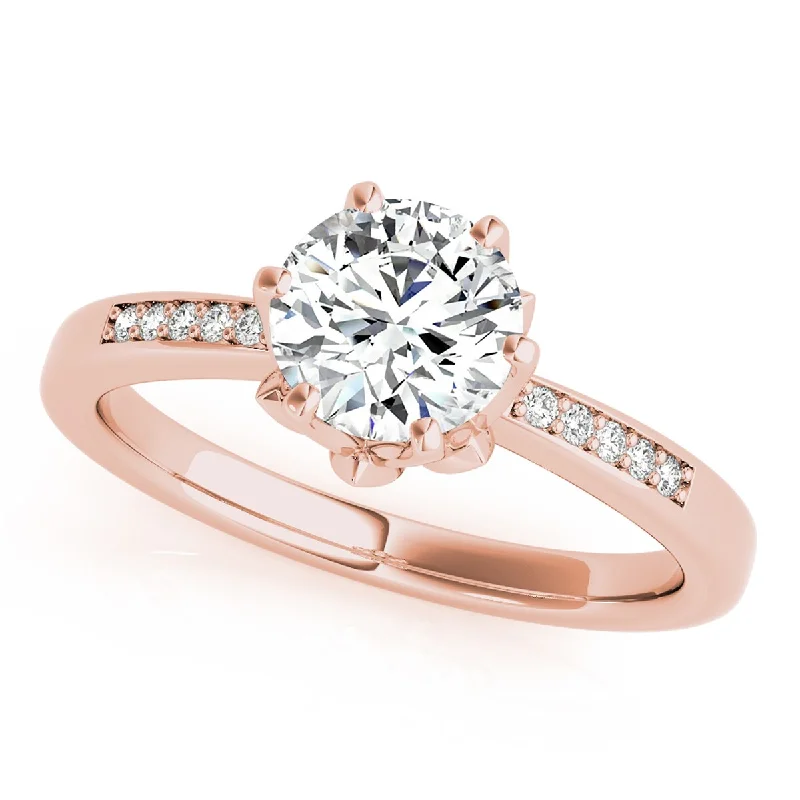 Ladies platinum engagement rings-Auriya 14k Rose Gold Lab Grown Round Diamond Engagement Ring 0.50 to 5.00 ct. tw. (F-G VS)