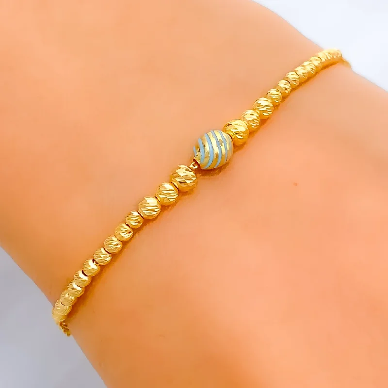 Ladies diamond bracelet for wedding-Stylish Subtle 21k Gold Bracelet