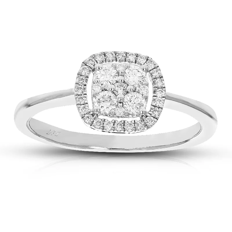 Ladies modern engagement rings-1/3 cttw Round Cut Lab Grown Diamond Engagement Ring 925 Sterling Silver Prong Set