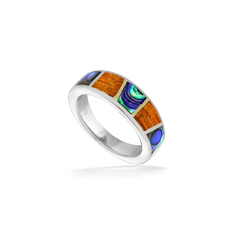 Ladies stackable rings with colored diamonds-Inlay Ring, Size 9